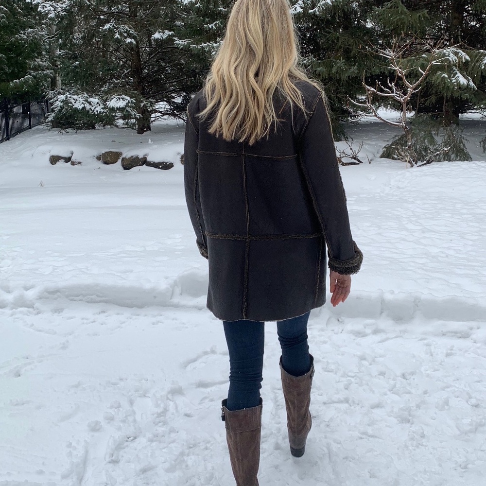 J. Jill Genuine Leather and Shearling Coat…